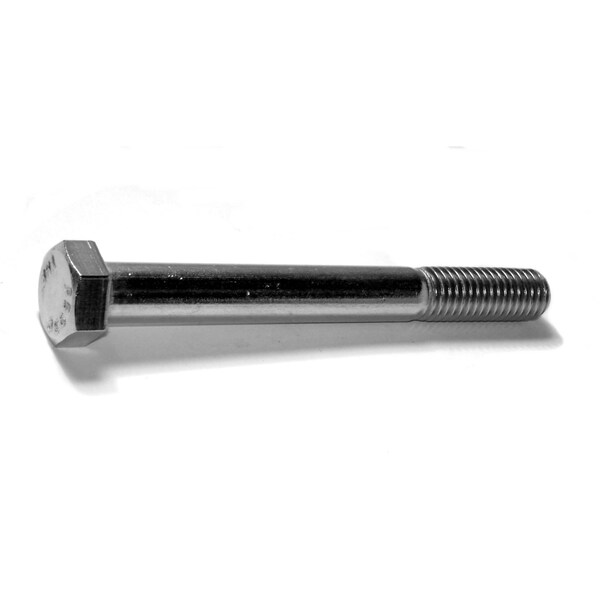 18-8, 1/2"-13 Hex Head Cap Screw, Plain Stainless Steel, 4-1/2 in L, 3 PK